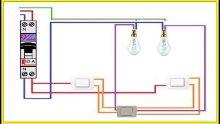 Schéma Branchement double allumage va et vient [upl. by Uhej300]
