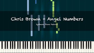 Chris Brown  Angel Numbers  Synthesia Piano Tutorial [upl. by Cash]