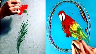 Relaxing Turkish Marbling Art Compilation  Paper Marbling Techniques  Amazing Ebru Art [upl. by Aliekat464]