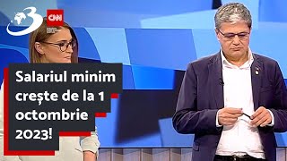 Salariul minim crește de la 1 octombrie 2023 Ministrul Marcel Boloș a anuțat cât vor primi românii [upl. by Jt]