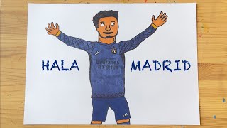 Drawing with Juni 187 How to draw Bellingham  Real Madrid [upl. by Raseac]