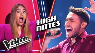 Sensational HIGH NOTES Blind Auditions on The Voice [upl. by Haidedej439]