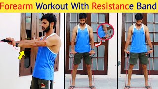 Bigger Forearm Workout  Forearm Workout with Resistance Band at Home [upl. by Libbi]