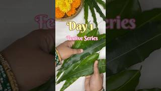 Day1 Mango Leaf Thoran Decoration ideas  Pooja decoration Ideas shorts diy navaratri diwali [upl. by Anile]