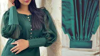 latest cuff sleeve design cutting and stitching 2023  baju sewing tips for beginners  baju [upl. by Ellegna]