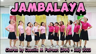 Jambalaya Line Dance  Choreo by Caecilia M Fatruan INA  July 2023 [upl. by Fianna]