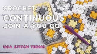 How to Crochet the Continuous Join As You Go CJAYG Method  Granny Square Joining  How to Join [upl. by Maxama]