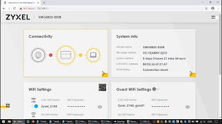 Web admin interface of the Zyxel VMG8825B50B router [upl. by Hanima]