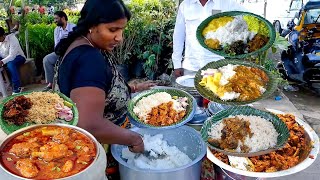 Cheapest RoadSide Unlimited Meals  Indian Street Food  Meals Vegmeals NonVegMealswourld famous [upl. by Morrissey]