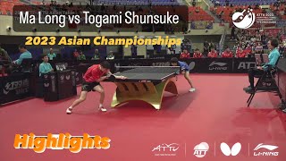 Ma Long 马龙 vs Togami Shunsuke 戸上隼輔  2023 Asian Championships MTQF HD Highlights [upl. by Rockwell665]