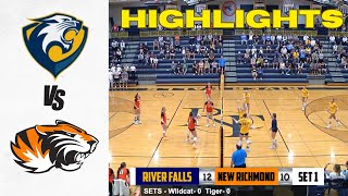 River Falls vs New Richmond High School Varsity Volleyball Highlights 92624 [upl. by Naols]