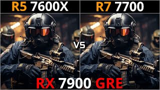 RYZEN 5 7600X vs RYZEN 7 7700  Test in 12 Games  1080p amp 1440p  RX 7900 GRE [upl. by Sudaorb]