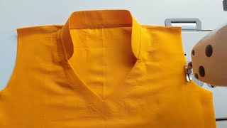 Easy Half Collar Neck Cutting And Sewing Professional Tailoring [upl. by Hailey828]