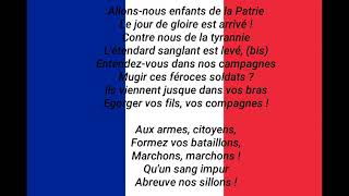 LA MARSEILLAISE  HYMNE DE LA FRANCE  PAROLES [upl. by Adnohsak1]