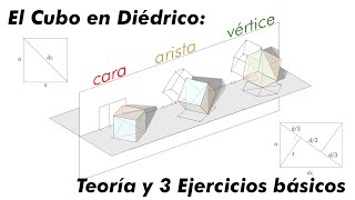 El Cubo en Sistema Diédrico  Teoría y Ejercicios básicos [upl. by Anohr]