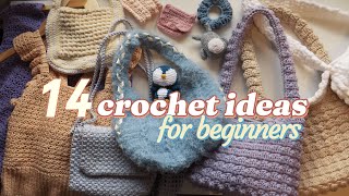 14 CROCHET IDEAS  beginner friendly patterns 🎀🫧🤍 [upl. by Iloj366]