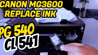 Canon MG3600 All In One Printer REPLACE INK Cartridges and INK Setup [upl. by Sergent]