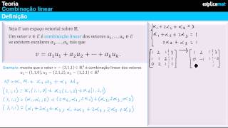 Combinação Linear de Vetores  Definição e Exemplo Prático [upl. by Norit618]