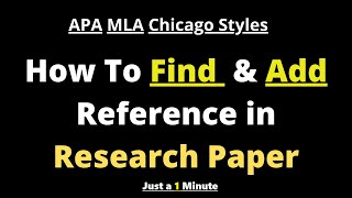 how to find amp add references in research paper l just 1 minute l how to add citation l step by step [upl. by Penrod695]