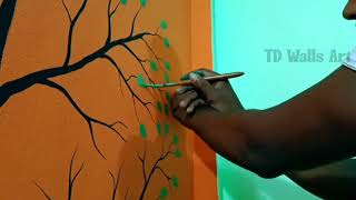 tree wall painting design ideas wall painting design ideas tdwallsart [upl. by Attenyt]