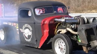 Turbo Rat Rod Truck at I40 Dragway [upl. by Herby]