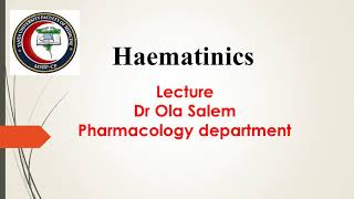 Lecture 2 hematinics pharmacology [upl. by Eladnar49]