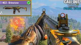 BEST M13  BRIMSTONE LOADOUT FOR LONGRANGE  NO RECOIL  EASY KILLS  COD MOBILE  FUNNY MOMENTS [upl. by Eilegna]