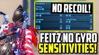 FEITZ NEW SENSITIVITY FOR BETTER HIP FIRE ACCURACY NO GYRO  PUBG Mobile [upl. by Notsle]