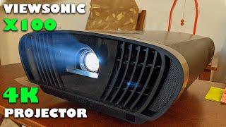 VIEWSONIC X100 4K LED PROJECTOR REVIEW 2023 BEST BUDGET 4K LED HOME THEATER PROJECTOR [upl. by Rawdon]