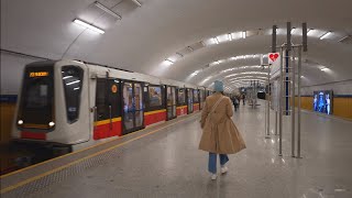 Poland Warsaw Metro ride from Wierzbno to Racławicka [upl. by Esinad]