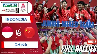 Indonesia vs China  F  BWF World Junior Mixed Team Championships 2024 [upl. by Namrehs]