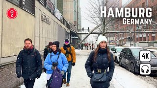 Hamburg Germany  Rich People District Speicherstadt amp Hafen City  Snowy Day ❄️ Walking Tour 4K 🇩🇪 [upl. by Aisayt]