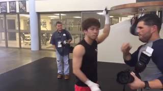 Kosei Tanaka public training at WBO Puerto Rico [upl. by Esidnac]