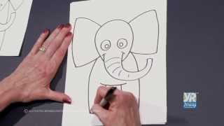 Teaching Kids How to Draw How to Draw a Cartoon Elephant [upl. by Acima7]