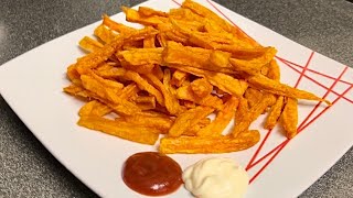 Crispy Sweet Potato Fries Recipe  Easy Deep Fried Sweet Potatoes [upl. by Linnie578]