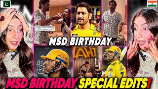 MS DHONI BIRTHDAY EDITS REACTION 🥳  MS DHONI BIRTHDAY CELEBRATIONS🎉 [upl. by Zigrang987]