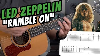 Led Zeppelin quotRAMBLE ONquot Guitar Tutorial EASY  ACOUSTIC  HOW ITS REALLY PLAYED [upl. by Darda]