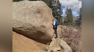 Large boulder slides onto Barr Trail near Manitou Incline [upl. by Tessler874]