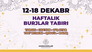 2Qism  1218 Dekabr 2022 Haftalik Burjlar Tabiri  Munajjimlar Bashorati [upl. by Nim]