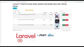 Laravel 11 CRUD Create Read Update and Delete Ajax with Upload Image [upl. by Wun]