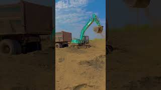 farmtrac kobelco sk210lc🏞️ tractor farmtrac 45 new model 2024😻tractorvideo trendingshorts [upl. by Nellahs432]