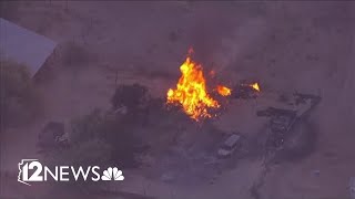 Rose Fire burns homes near Wickenburg [upl. by Obel962]