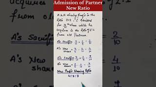 How to calculate new amp sacrificing ratio of partner Admission of partner class12 [upl. by Orose]