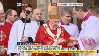 POPE outside Westminster Cathedral 2010 [upl. by Atekan]