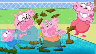 What happened to Peppa in the Pool  Peppa Pig Funny Animation [upl. by Foote27]