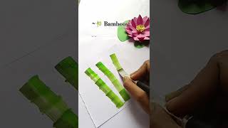 Bamboo painting 🎨 🖌️ 🎍 painting art youtube shorts like share and subscribe [upl. by Eylsel]