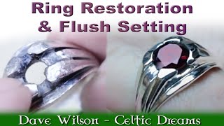 Silver ring restoration and gypsy setting with Foredom hammer action handpiece [upl. by Noxas]