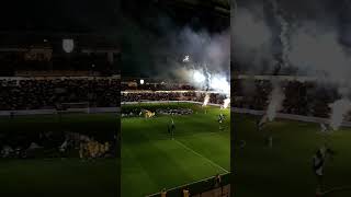 💥 Inkomst Heracles Almelo tegen NAC Breda in de eredivisie voetbal vuurwerk ultras NACBreda [upl. by Rednas]