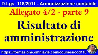 Armonizzazione DLgs 1182011  Allegato 42  Risultato di amministrazione 172024 [upl. by Nissa]