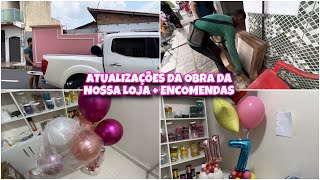 MONTANDO PEDIDOS DE BALÕES PERSONALIZADOS  Atualização da obra da nossa loja de balões vlog [upl. by Alahs723]